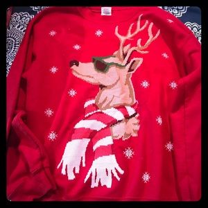 Cool Reindeer Ugly Christmas Sweatshirt